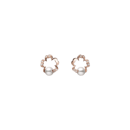 Mikimoto Cherry Blossom Earrings in 18k Pink Gold