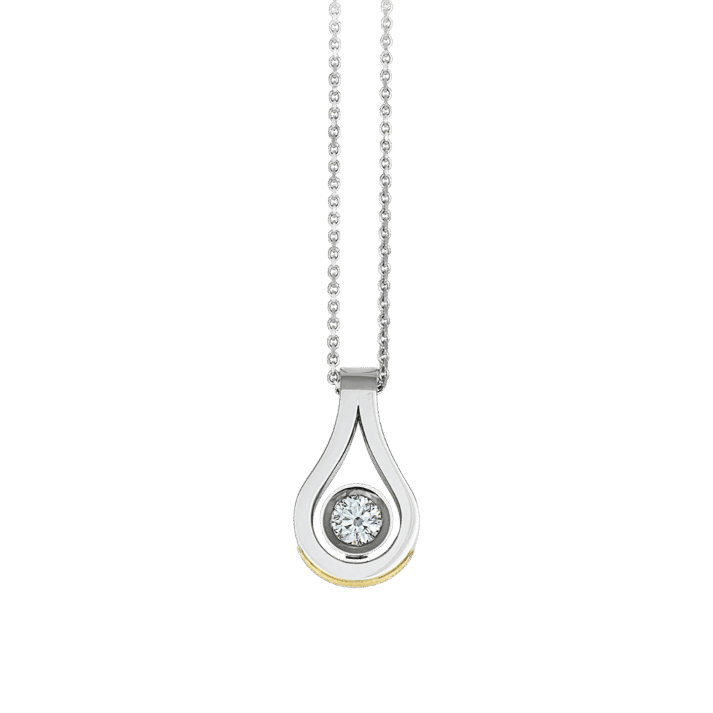 Jean Pendant in 19K White Gold with Diamond