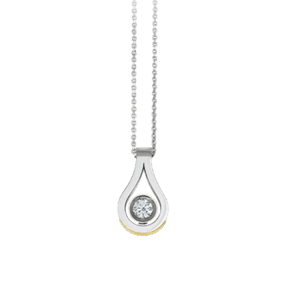 Jean Pendant in 19K White Gold with Diamond