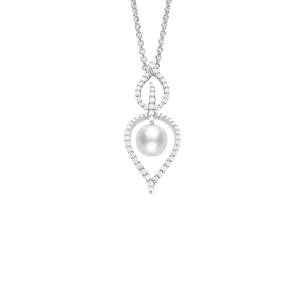 Mikimoto Laurel Diamond & Akoya Pearl Necklace