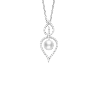 Mikimoto Laurel Diamond & Akoya Pearl Necklace