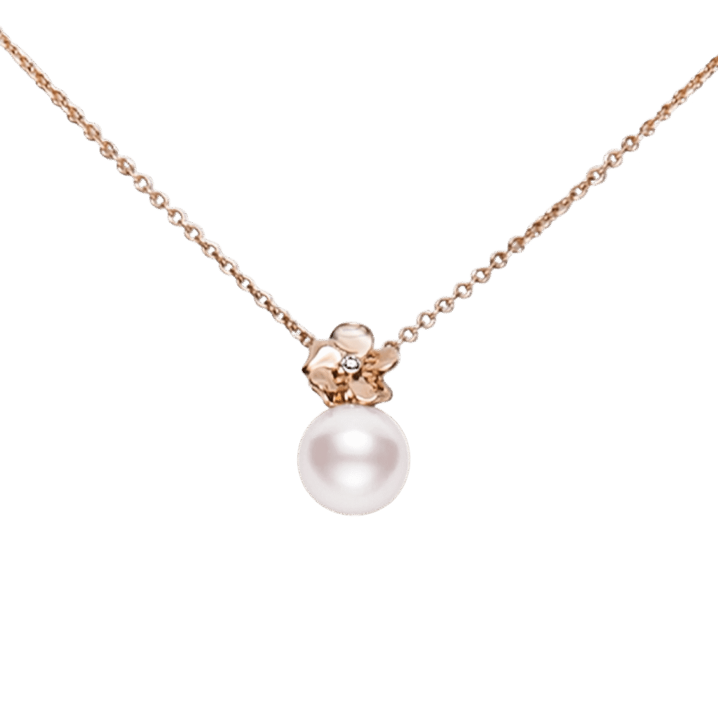 Mikimoto Cherry Blossom Pendant in 18k Pink Gold