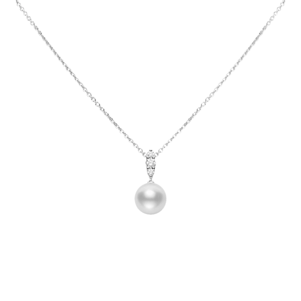 Mikimoto Morning Dew White South Sea Cultured Pearl Pendant in 18K White Gold