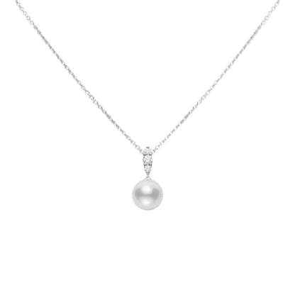 Mikimoto Morning Dew White South Sea Cultured Pearl Pendant in 18K White Gold