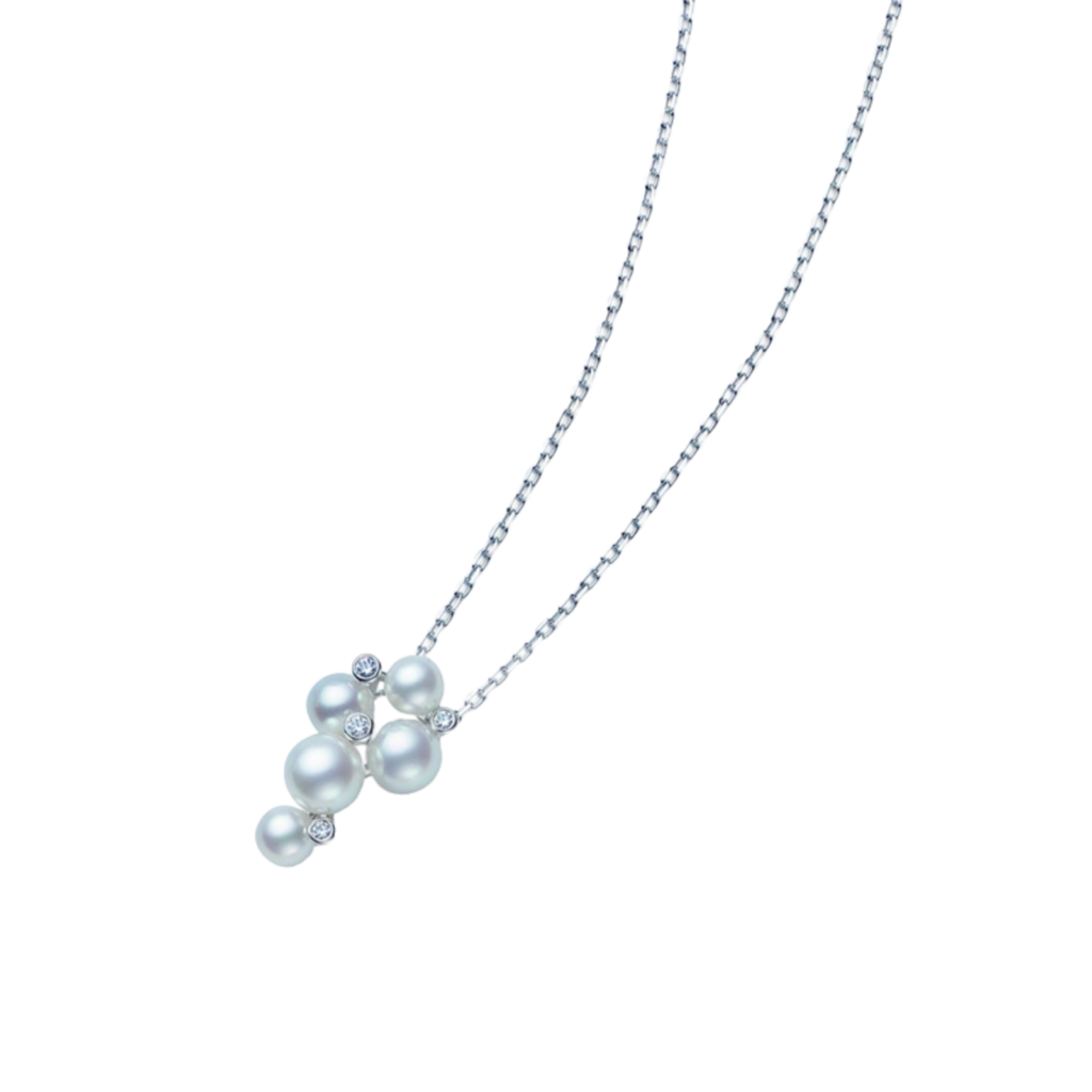 Mikimoto Bubbles Pendant with Diamonds in 18k White Gold