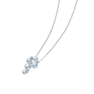 Mikimoto Bubbles Pendant with Diamonds in 18k White Gold