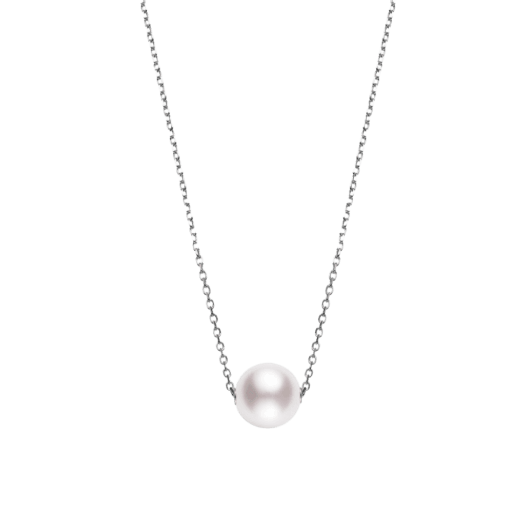 Mikimoto Akoya Cultured Pearl Single Pearl Pendant in 18K White Gold
