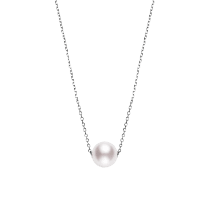 Mikimoto Akoya Cultured Pearl Single Pearl Pendant in 18K White Gold