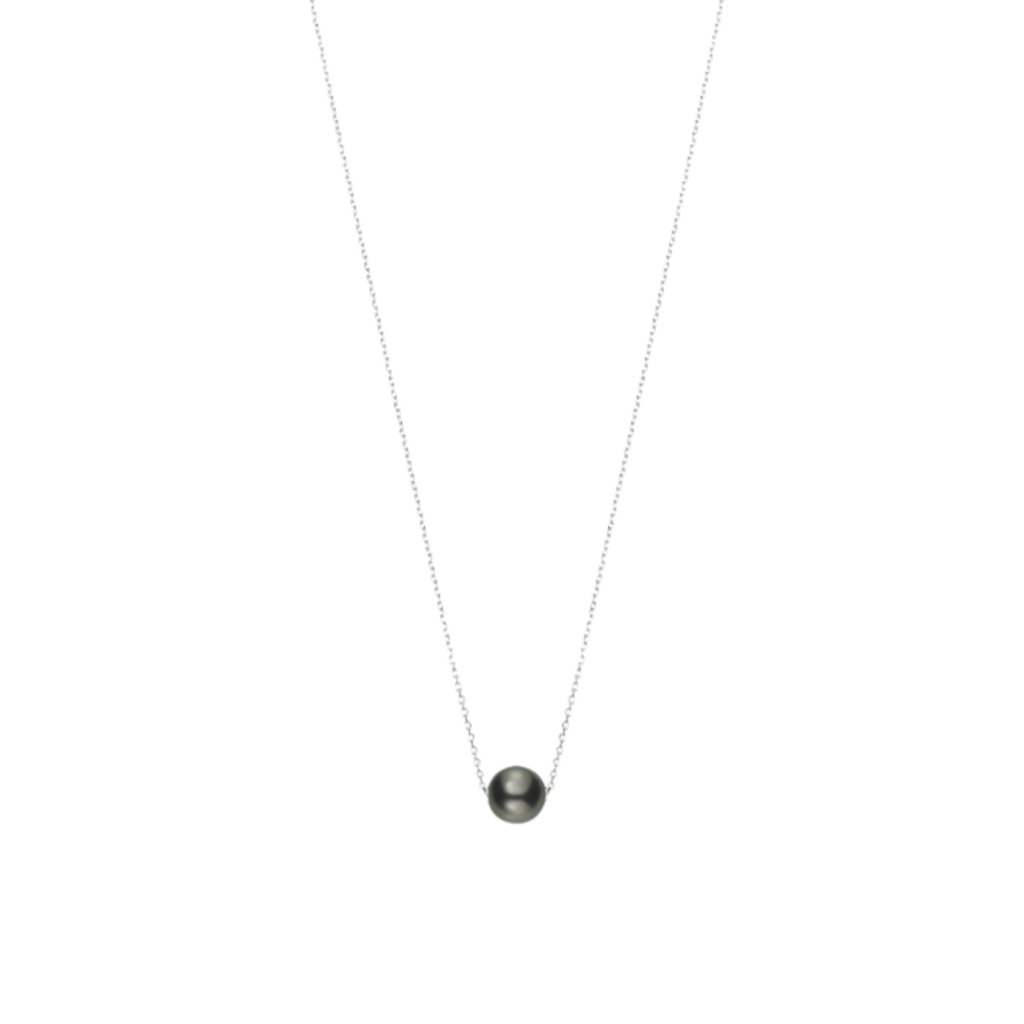 Mikimoto Black South Sea Cultured Single Pearl Pendant in 18K White Gold