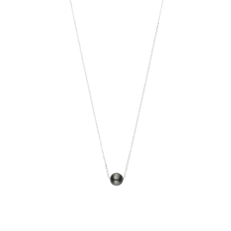 Mikimoto Black South Sea Cultured Single Pearl Pendant in 18K White Gold