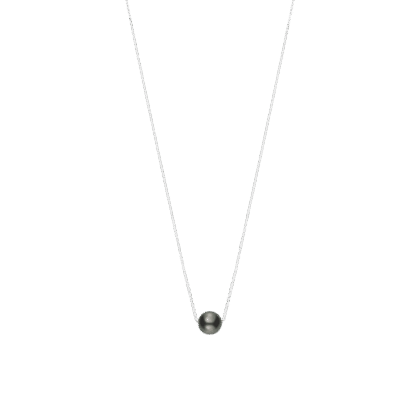 Mikimoto Black South Sea Cultured Single Pearl Pendant in 18K White Gold