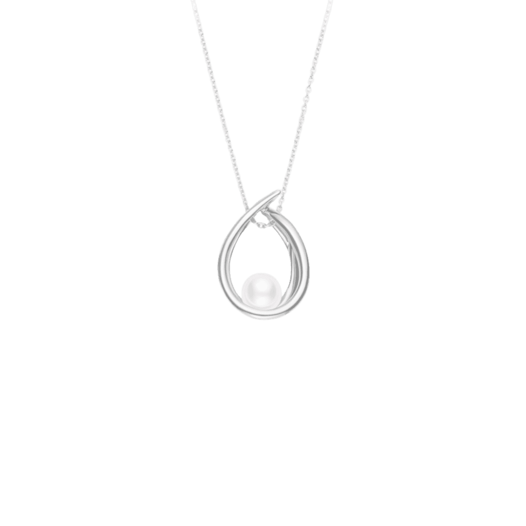 Akoya Cultured Pearl Pendant in White Gold