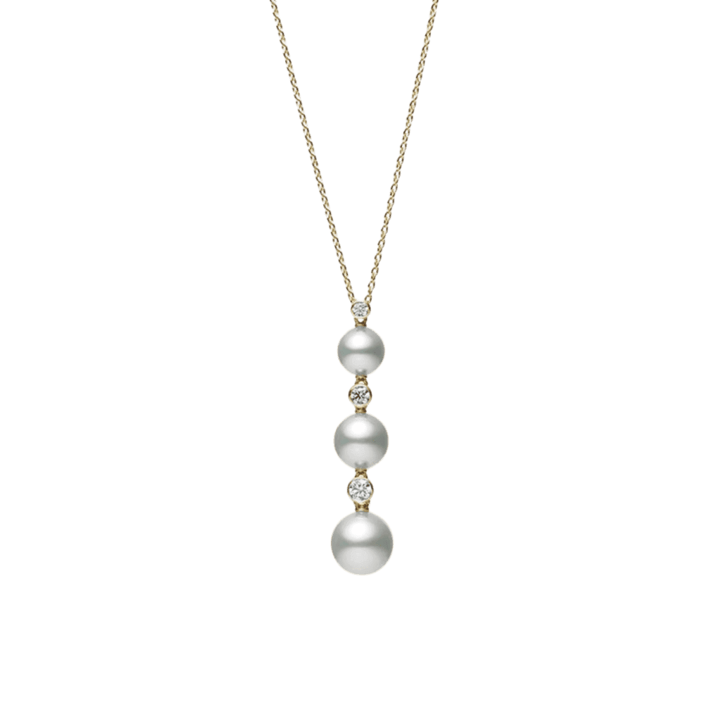 Mikimoto Akoya Cultured Pearl and Diamond Pendant Necklace