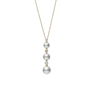 Mikimoto Akoya Cultured Pearl and Diamond Pendant Necklace