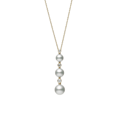 Mikimoto Akoya Cultured Pearl and Diamond Pendant Necklace