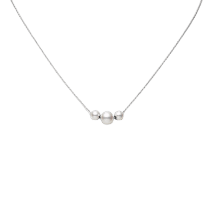 Mikimoto Pearls in Motion Akoya Cultured Pearl Necklace in 18K White Gold