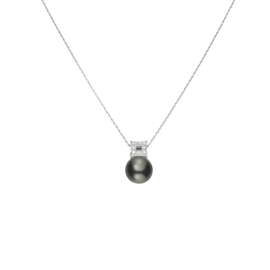 Mikimoto Black South Sea Pearl & Diamond Pendant