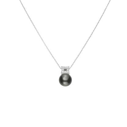 Mikimoto Black South Sea Pearl & Diamond Pendant