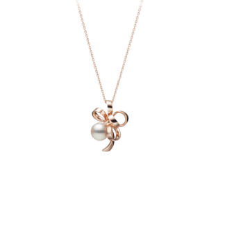 Mikimoto Jeux de Rubans Akoya Cultured Pearl Pendant in 18K Pink Gold