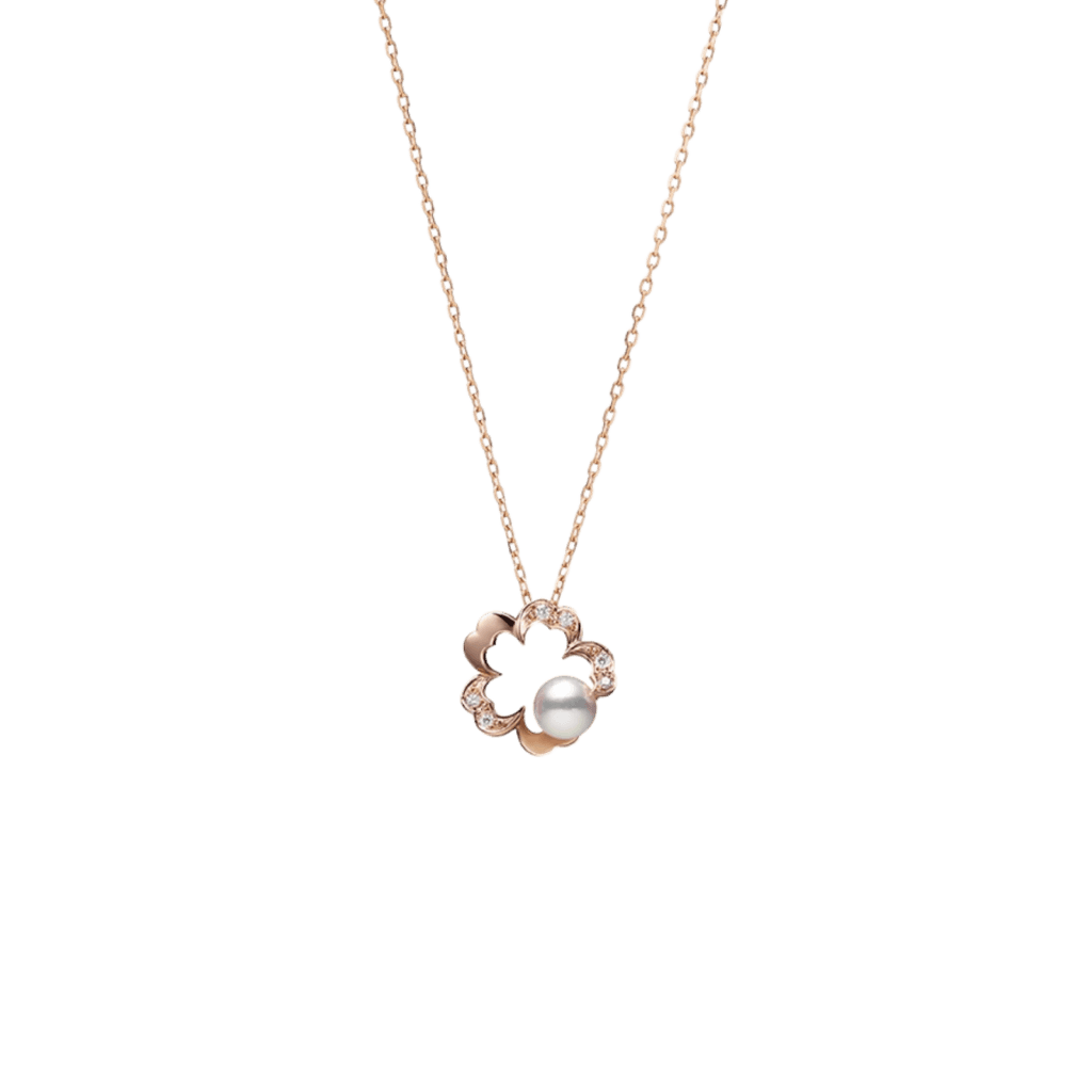 Mikimoto Cherry Blossom Akoya Pearl & Diamond Pendant