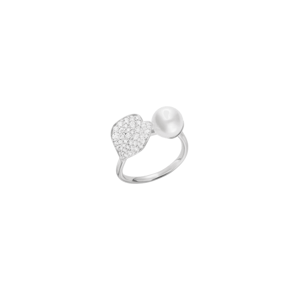 Mikimoto Les Pétales Place Vendôme Akoya Pearl and Diamond Ring