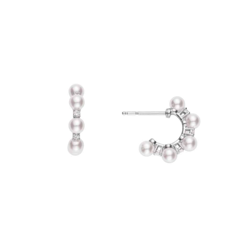 Mikimoto Akoya Cultured Pearl and Diamond Bubbles Earrings