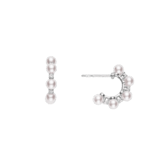 Mikimoto Akoya Cultured Pearl and Diamond Bubbles Earrings