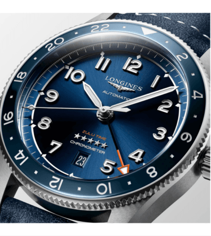 Close up blue dial Spirit Zulu Watch
