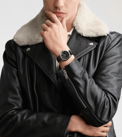 Spirit Men's Watch 37mm, Black Dial, Brown calf leather