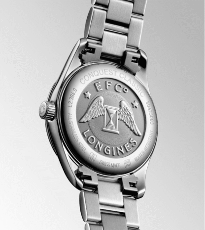 Conquest Classic Diamond Watch 34mm, Mother-of-Pearl Dial, Lady Watch back