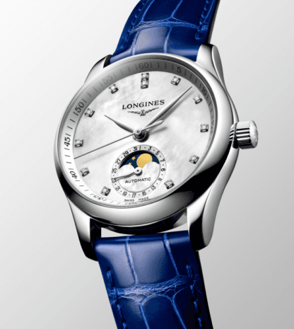 Longines Master Collection watch with diamond hour markers