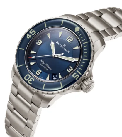 Blancpain Fifty Fathoms Automatique Men's Watch 45mm, Blue Dial side view