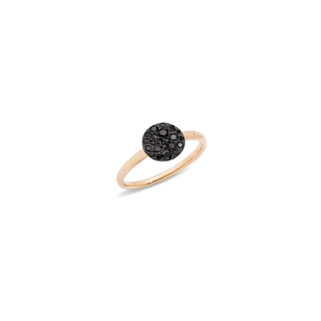 Pomellato Sabbia Burnished Pavé Black Diamond Ring