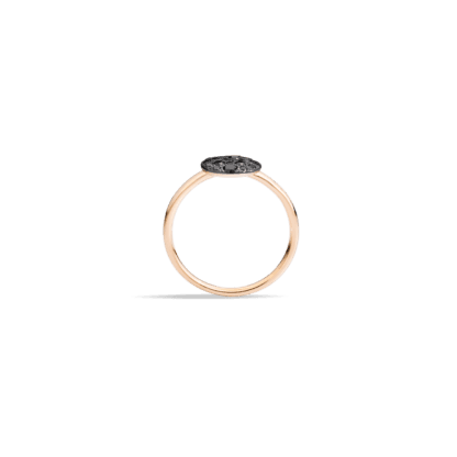 Sabbia Burnished Pavé Black Diamond Ring - side view