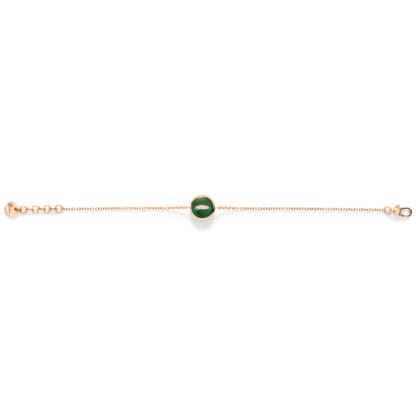 Pom Pom Dot Bracelet with Mother of Pearl, Malachite & Diamonds - open bracelet