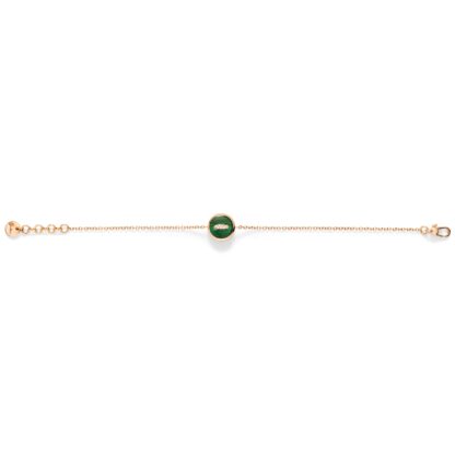 Pom Pom Dot Bracelet with Mother of Pearl, Malachite & Diamonds - open bracelet