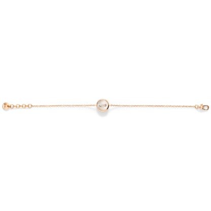 Pom Pom Dot Bracelet with Mother of Pearl & Diamonds - open bracelet