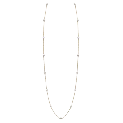 Mikimoto 32" Akoya Cultured Pearl Station Necklace in Yellow Gold