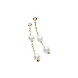 Mikimoto Pearls in Motion Earrings in Yellow Gold