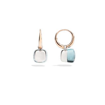 Pomellato Nudo Petit Sky Blue Topaz Drop Earrings side view