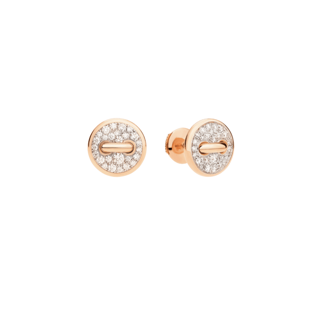 Pomellato Pom Pom Dot Earrings 18k Rose Gold with Diamonds