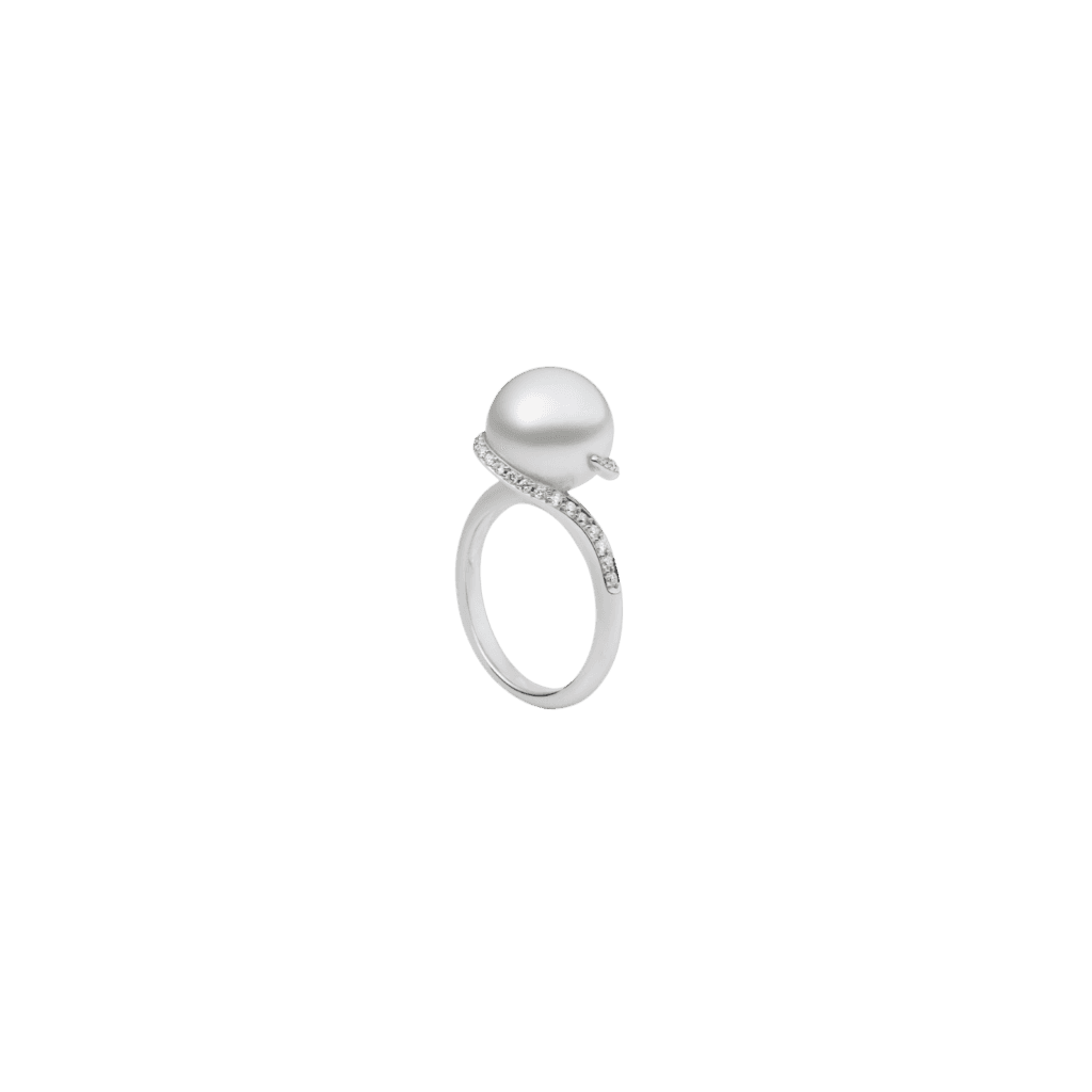 twist Collection Diamond White South Sea Pearl Ring