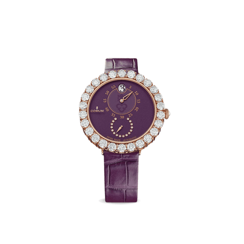 Corum Heritage Eleganza Automatic Diamond Purple Dial Ladies Watch