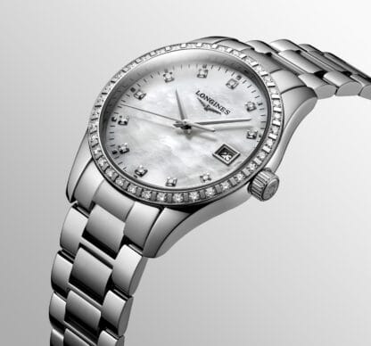 Conquest Classic Quartz, White Mother-of-pearl Dial Watch - Image 6