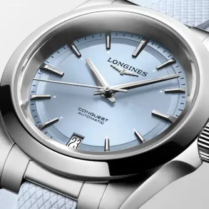 Conquest Automatic, Sunray Blue Dial and Blue Strap Watch