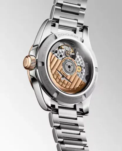 Longines Conquest 34mm, Steel & Rose Gold Case Back
