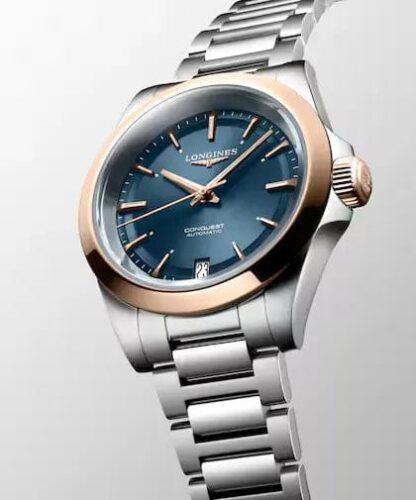 Longines Conquest Steel & Rose Gold Case