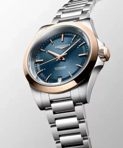 Longines Conquest Steel & Rose Gold Case
