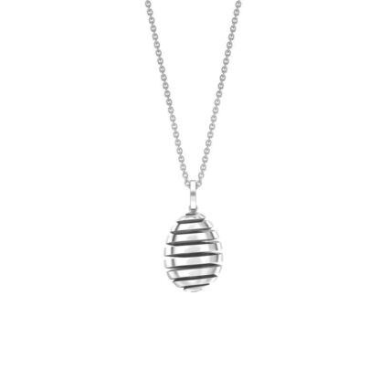 White Gold Spiral Egg Pendant by Fabergé