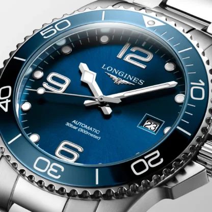 HydroConquest 41mm,Stainless Steel, Sunray Blue Dial dial closer look